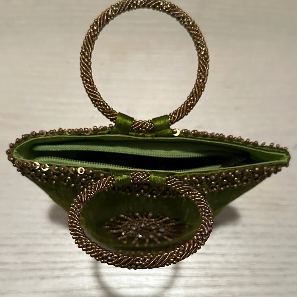 Green Embellished Women's Bag - Picture 3 of 3